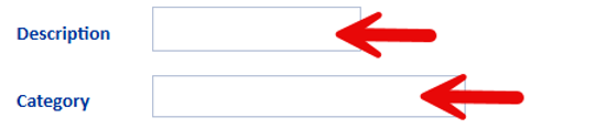 Attachment dialog showing Description field and Category dropdown for file metadata