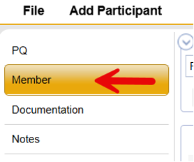 PQ sub-tabs showing Member sub-tab highlighted
