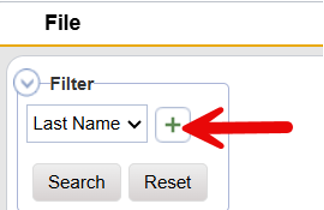 Person search dialog showing plus button to expand search options