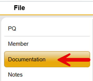 PQ sub-tabs showing Documentation sub-tab highlighted