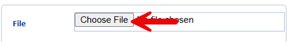Attachment dialog showing Choose File button to select document from local computer